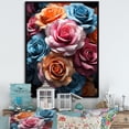 thumbnail image 1 of Designart "Roses In Abstract Splendor II" Roses Floater Framed Canvas Prints, 1 of 5