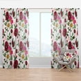 thumbnail image 1 of Designart 'Roses Pansies and Cherries On Pink Dotted' Abstract Curtain Panel, 1 of 4