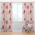 thumbnail image 1 of Designart 'Roses Retro Pattern' Mid-Century Modern Blackout Curtain Panel, 1 of 4