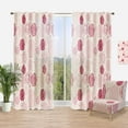 thumbnail image 1 of Designart 'Roses Retro Pattern' Mid-Century Modern Curtain Panel, 1 of 4