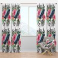 thumbnail image 1 of Designart 'Roses and Whale' Floral Blackout Curtain Panel, 1 of 4