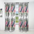 thumbnail image 1 of Designart 'Roses and Whale' Floral Curtain Panel, 1 of 5