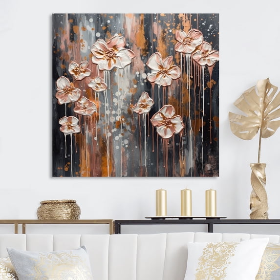 Designart "Roses in Bloom in Pink" Floral Rose Metal Wall Art Prints