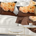 thumbnail image 1 of Designart Roses on Wooden Surface Photo - Floral Throw Pillow - 12x20, 1 of 5