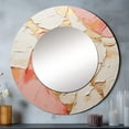 thumbnail image 1 of Designart "Rosy Alabaster Simplistic Pottery" Abstract Spirals Rund Mirror For Wall Decor - Large Pink Round Printed Mirror -Modern Round Living Room Mirror - 36" x 36", 1 of 6