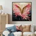 thumbnail image 1 of Designart "Rosy And Gilded Angelic Wings" Abstract Spirals Floater Framed Wall Art Living Room, 1 of 5