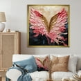 thumbnail image 1 of Designart "Rosy And Gilded Angelic Wings" Abstract Spirals Picture Framed Wall Art Living Room, 1 of 5