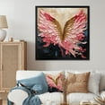 thumbnail image 1 of Designart "Rosy And Gilded Angelic Wings" Abstract Spirals Picture Framed Wall Art Living Room, 1 of 5