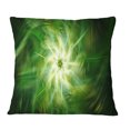 thumbnail image 1 of Designart Rotating Fractal Green Fireworks - Floral Throw Pillow - 18x18, 1 of 1