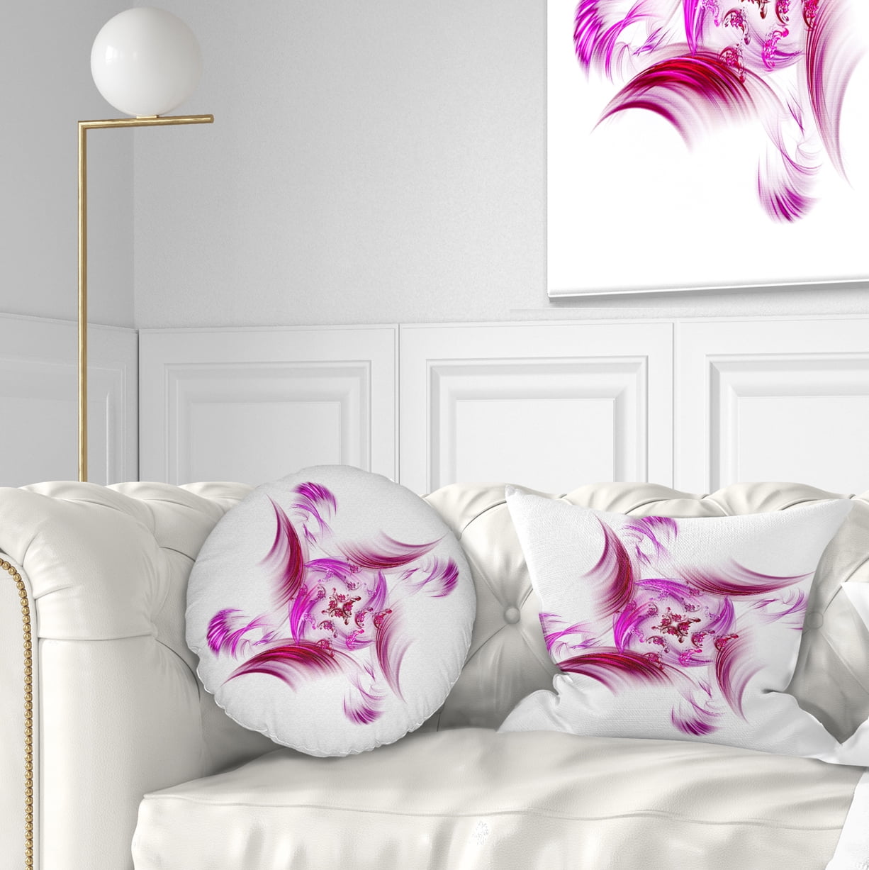 Designart Rotation of Small Universe Purple Flower - Floral Throw Pillow - 12x20
