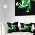 thumbnail image 1 of Designart Rotation of Small World Green in Black - Floral Throw Pillow - 18x18, 1 of 1