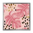 thumbnail image 1 of Designart 'Rough Brush Strokes Pink Colored Monstera I' Tropical Framed Art Print, 1 of 4
