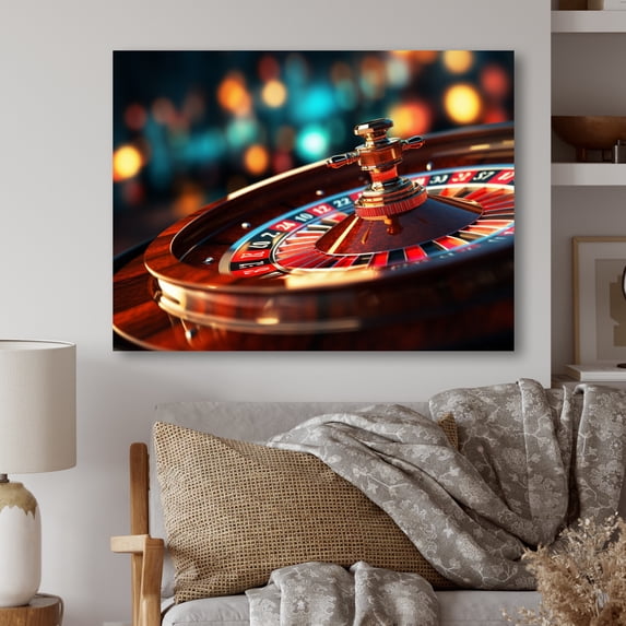 Designart "Roulette at the Royale Casino III" Casino & Games Metal Art Living Room