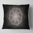 thumbnail image 1 of Designart Rounded Silver Glowing Fractal Flower - Floral Throw Pillow - 16x16, 1 of 4