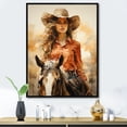 thumbnail image 1 of Designart "Roundup Cowboys Cowboy Sunset wall decor" Animals Floater Framed Canvas Wall Art, 1 of 7