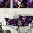 thumbnail image 1 of Designart "Royal Ragdolls in Deep Purple" Paisley Printed Throw Pillow, 1 of 5