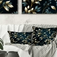 thumbnail image 1 of Designart "Royal Vines in Gold and Blue Botanicals" Floral Printed Throw Pillow, 1 of 5
