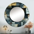 thumbnail image 1 of Designart "Rugged Concrete Illusion Art I" Brick Rund Mirror For Wall Decor - Large Grey Round Print Mirror - Round Modern Mirror - Wall Mounted Round Large Mirror - 23" x 23", 1 of 6