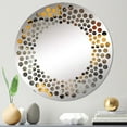 thumbnail image 1 of Designart "Rugged Concrete Illusion Art III" Brick Polka Dot Round Wall Mirror - Oval Printed Decorative Mirror - Multiple Color Options, 1 of 5