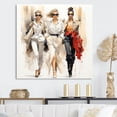 thumbnail image 1 of Designart "Runway Walk Fashion Figures on Display II" Fashion Wall Art - Glam White Fashion Woman Entryway Wall Art, 1 of 6