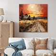 thumbnail image 1 of Designart "Rural Barns in Dot Art I" Countryside Canvas Wall Art, 1 of 5