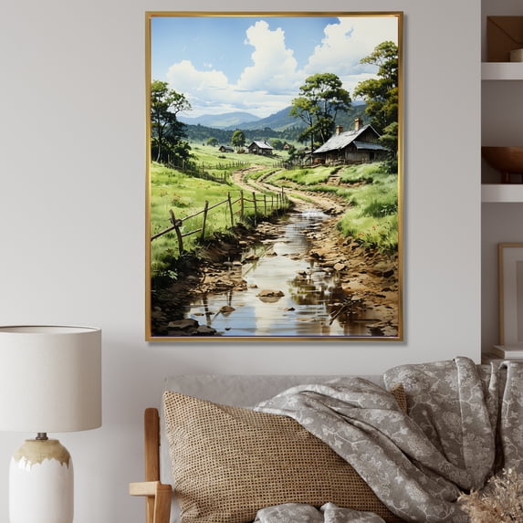 Designart "Rural Ecstasy" Farm Floater Framed Canvas Prints