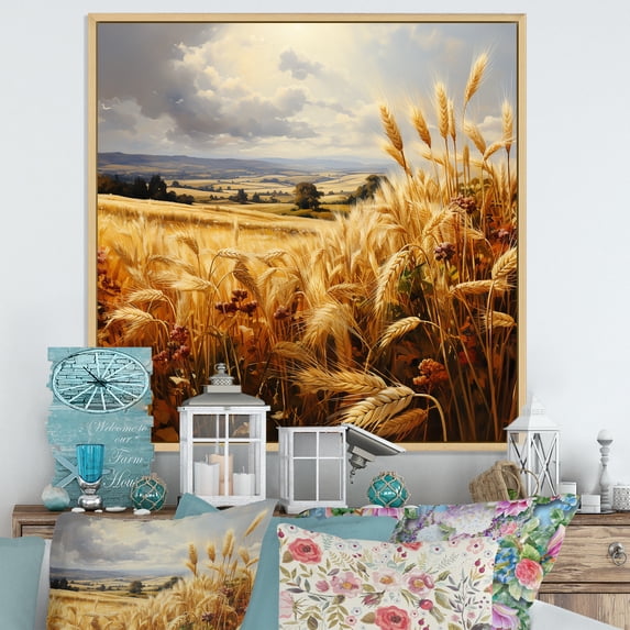Designart "Rural Melodic Harmony" Farm Floater Framed Canvas Wall Art