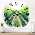 thumbnail image 1 of Designart 'Rural Scene Vineyard Road' Traditional Wall Clock, 1 of 5