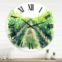 Designart 'Rural Scene Vineyard Road' Traditional Wall Clock