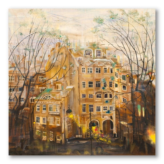Designart ' Russian City Yard Landscape ' Traditional Canvas Wall Art Print