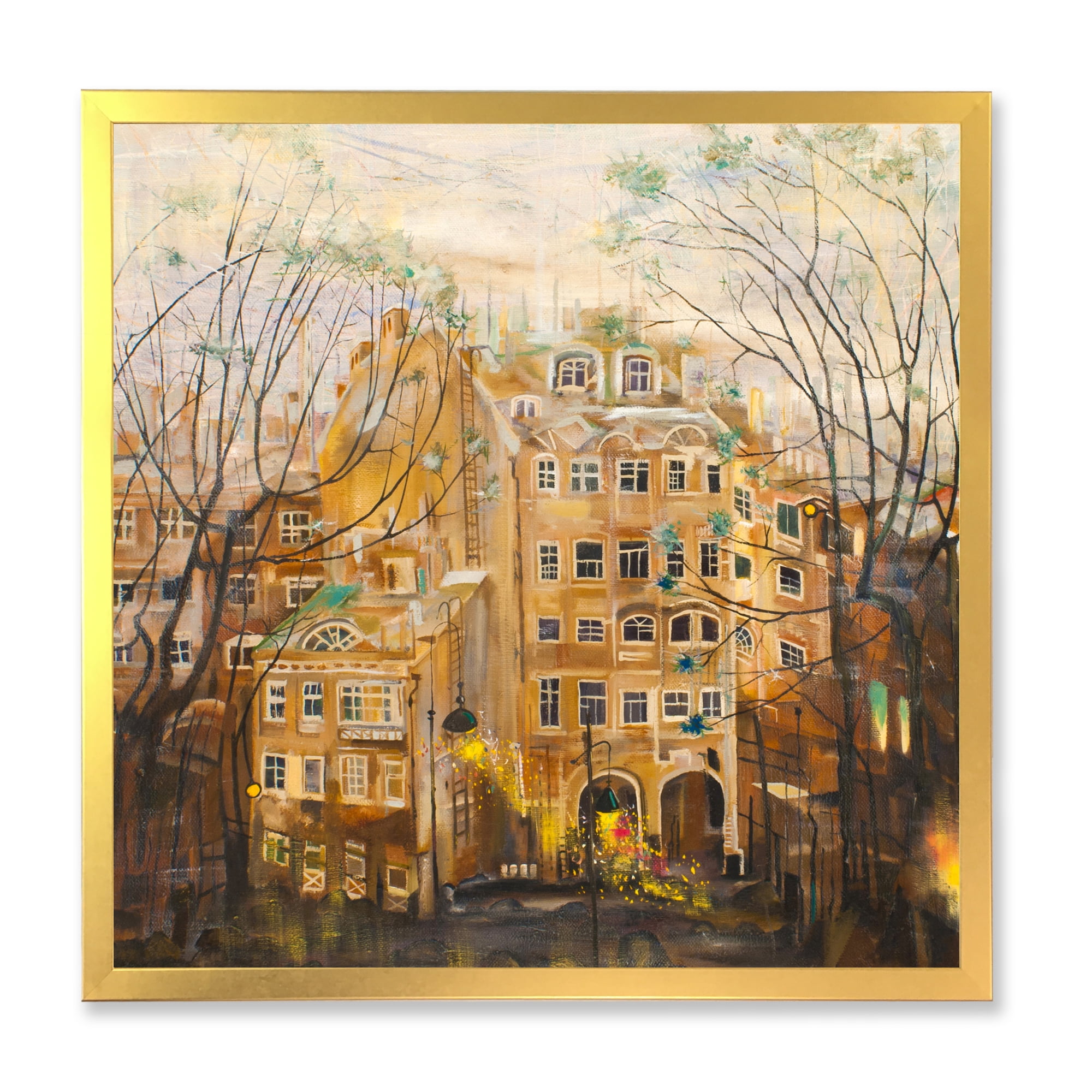 Designart 'Russian City Yard Landscape' Traditional Framed Art Print