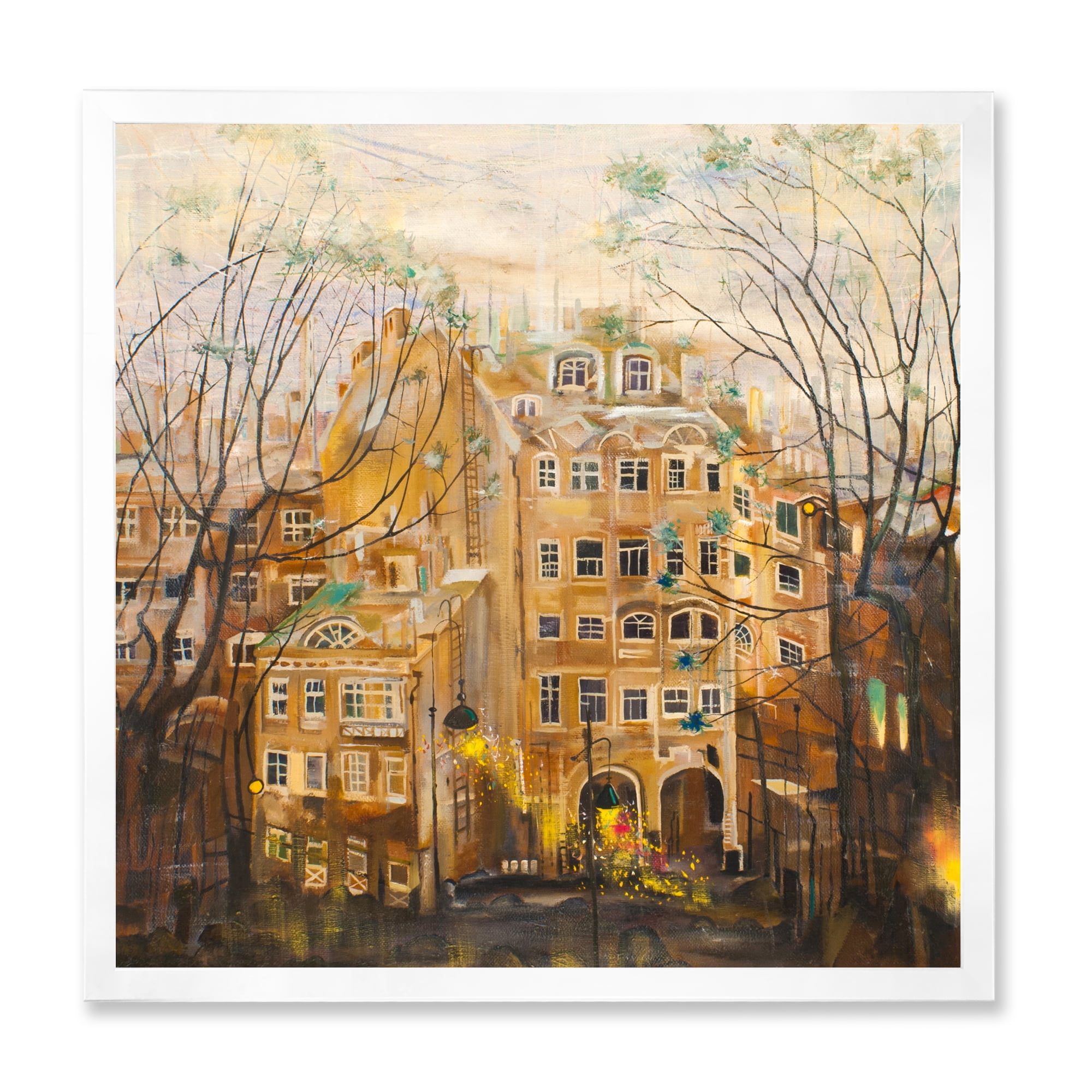 Designart 'Russian City Yard Landscape' Traditional Framed Art Print