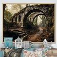 thumbnail image 1 of Designart "Rustic Archway Grey Bridge Elegance II" Architecture Floater Framed Wall Art Print, 1 of 7