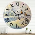 thumbnail image 1 of Designart 'Rustic Birds On A Tree In Winter Village' Farmhouse Wall Clock, 1 of 5
