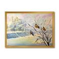 thumbnail image 1 of Designart 'Rustic Birds Sitting On A Tree In Winter Village' Farmhouse Framed Art Print, 1 of 4