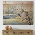 thumbnail image 1 of Designart 'Rustic Birds Sitting On A Tree In Winter Village' Farmhouse Print on Natural Pine Wood, 1 of 5