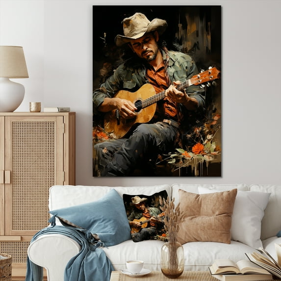 Designart "Rustic Browns Serenade In Country Music" Music Wall Art Prints