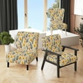 thumbnail image 1 of Designart "Rustic Charm In Botanical Blooms II" Yellow Botanical Upholstered Accent Chair - Bohemian & Eclectic Arm Chair For Living Room, 1 of 5
