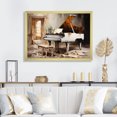 thumbnail image 1 of Designart "Rustic Melodies Grand Piano Serenade" Music Framed Wall Art Decor - Vintage White Music Piano Living Room Framed Canvas Art, 1 of 6
