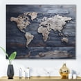 thumbnail image 1 of Designart "Rustic Pathways On The World Map I" World Map Wall Art Living Room, 1 of 7
