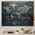 thumbnail image 1 of Designart "Rustic Pathways On The World Map II" World Map Canvas Wall Art, 1 of 7