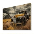 thumbnail image 1 of Designart "Rustic Rides Yellow Pickup Truck Exploration I" Transportation Print on Natural Pine Wood, 1 of 5