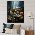 thumbnail image 1 of Designart "Rustic River Fishing II" Animals Floater Framed Canvas Wall Art, 1 of 7