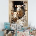 thumbnail image 1 of Designart "Rustic Ruminations Beige Sheep painting I" Animals Floater Framed Canvas Art Print, 1 of 7