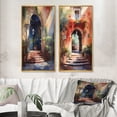 thumbnail image 1 of Designart "Rustic Stairway Welcoming Cottage Entry III" Farm Framed Wall Art Set Of 2 - Country Red Framed Canvas Set For Living Room Decor, 1 of 6