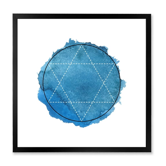 Designart 'Sacred Geometry and Symbol of Alchemy III' Bohemian & Eclectic Framed Art Print