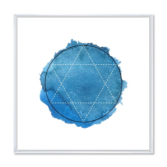 Designart 'Sacred Geometry and Symbol of Alchemy III' Bohemian & Eclectic Framed Canvas Wall Art Print