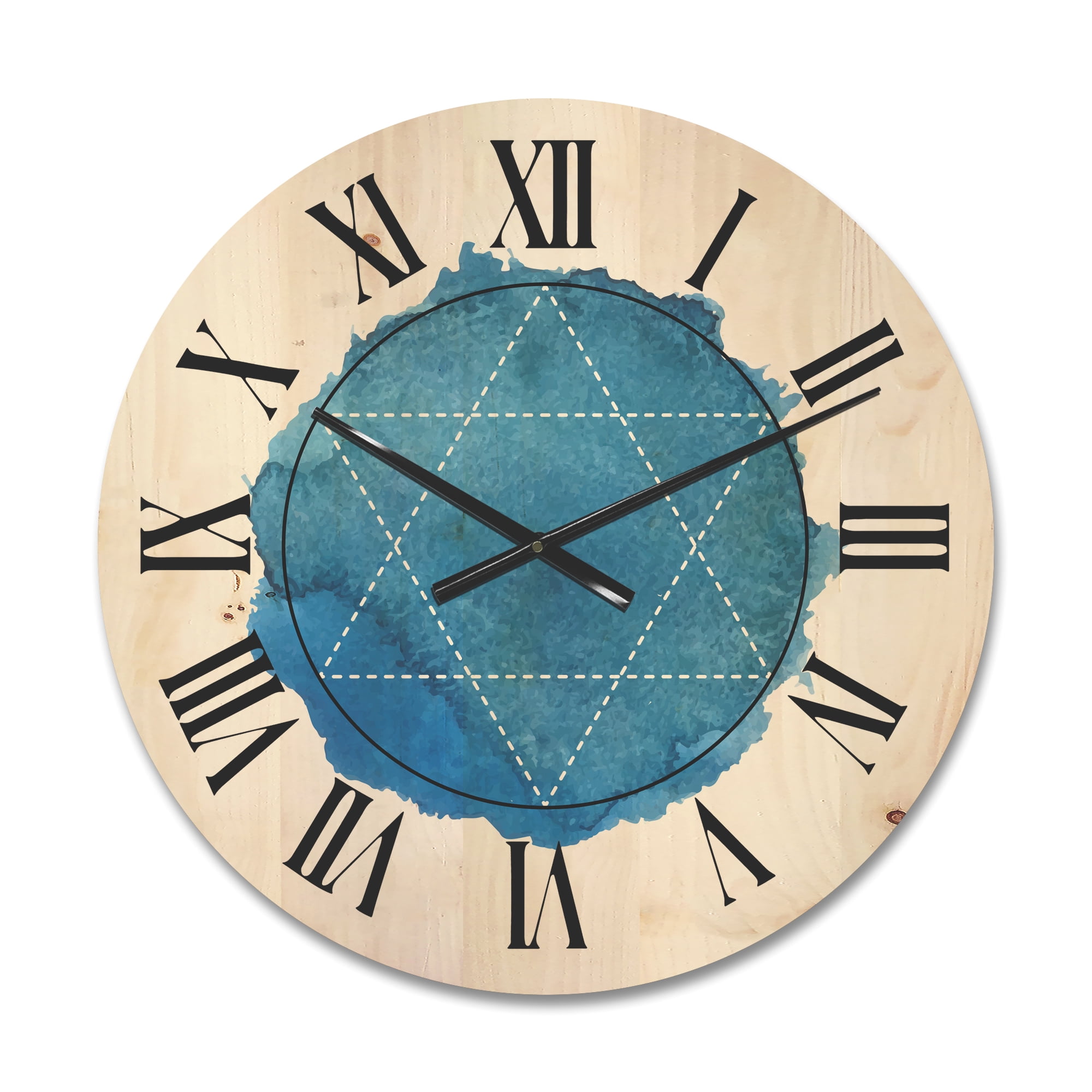 Designart 'Sacred Geometry and Symbol of Alchemy III' Bohemian & Eclectic Wood Wall Clock