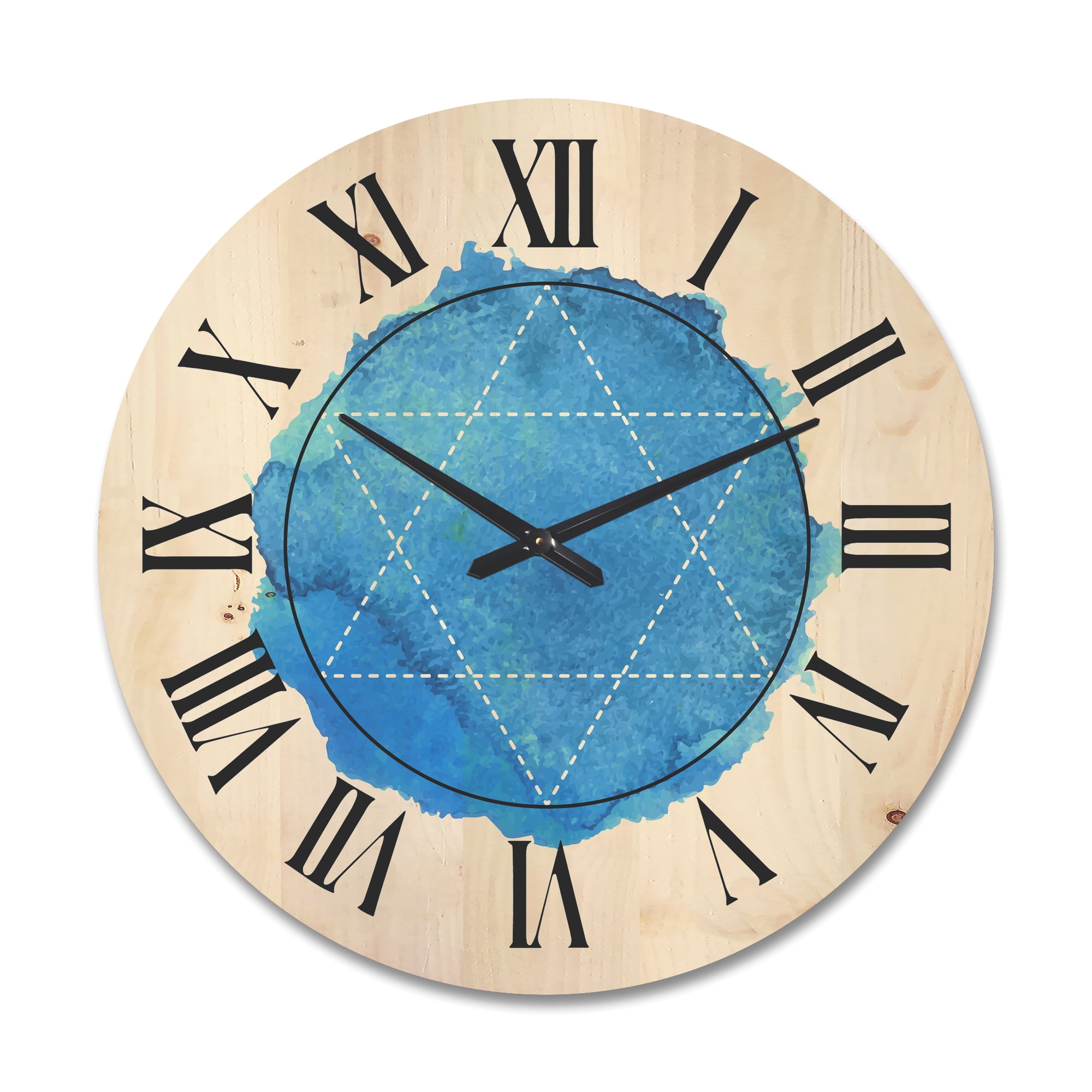 Designart 'Sacred Geometry and Symbol of Alchemy III' Bohemian & Eclectic Wood Wall Clock