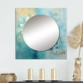 thumbnail image 1 of Designart "Sacred Mandala Fragile Gold Gentle Cyan IV" Boho Mandala Gold Large Square Mirror - Square Bedroom Mirror Printed Wall Decor - Traditional Square Printed Wall Mirror Art, 1 of 5